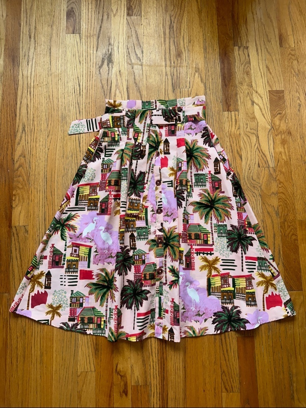 HER Destiny Pink Tropical Print Skirt